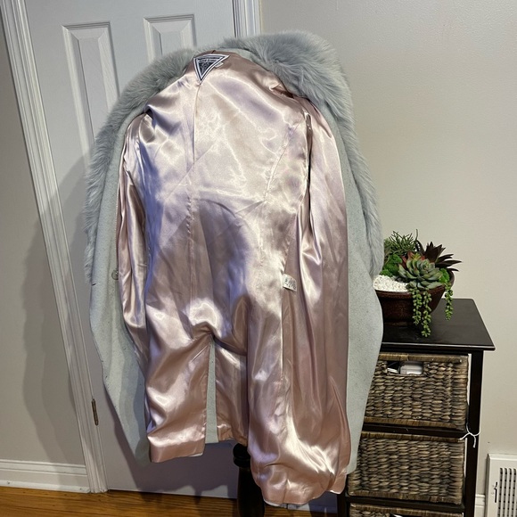 J. Percy dyed fox Fur 100% Lambswool One button 100% Satin Lined Timeless pastel - Picture 5 of 6